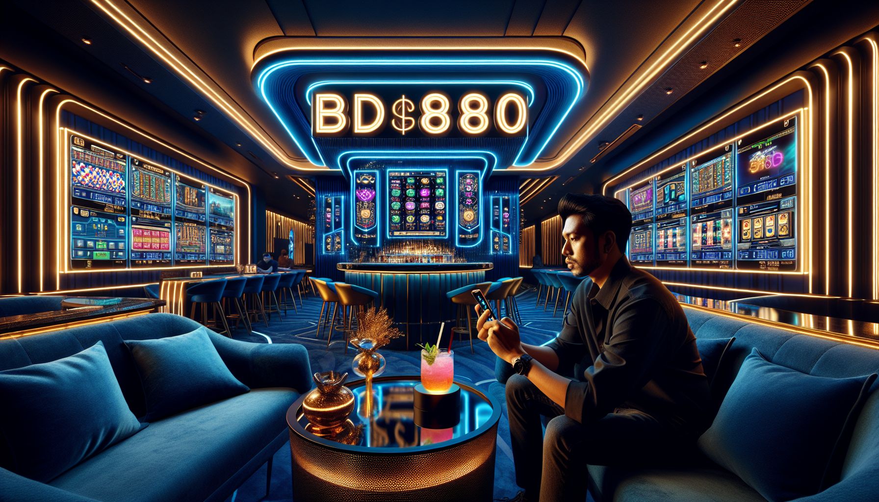 Bangladeshi casino player using a smartphone to access live games and slots