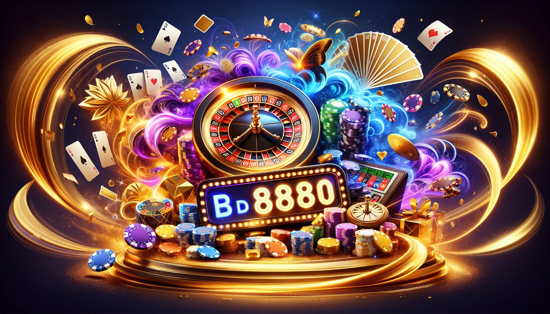 Premium BD8080 casino interface showing live tables and featured game options